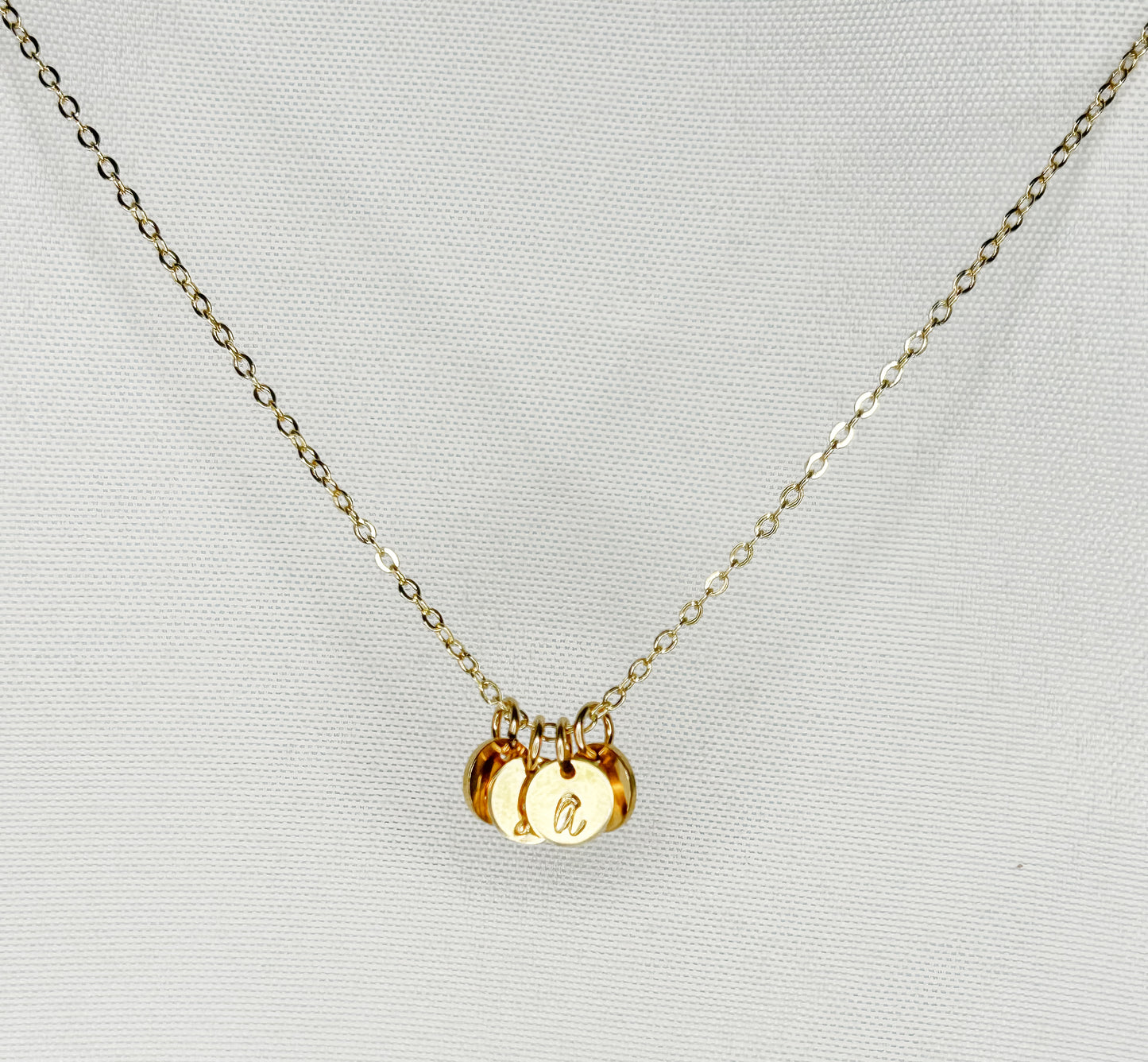 Initial Disc Charm Necklace