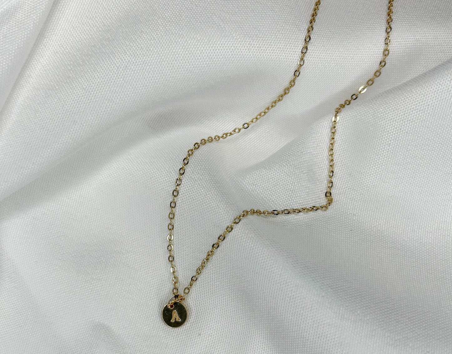 Initial Disc Charm Necklace